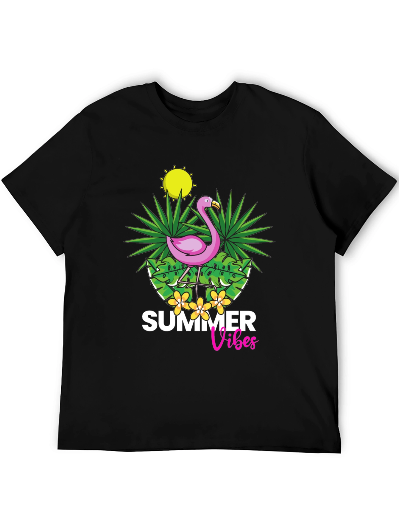 Summer Vibes Flamingo Graphic T-Shirt