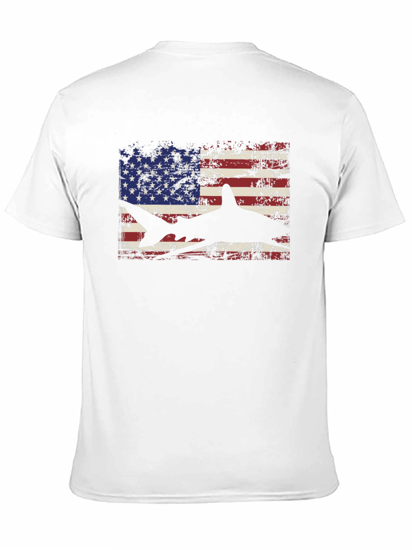 American Flag Shark Graphic T-Shirt