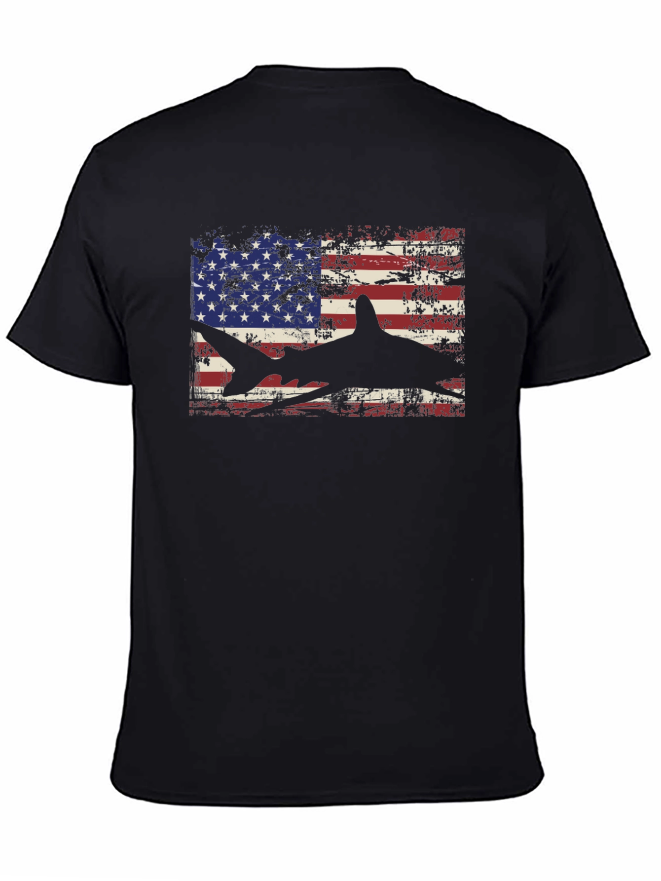 American Flag Shark Graphic T-Shirt