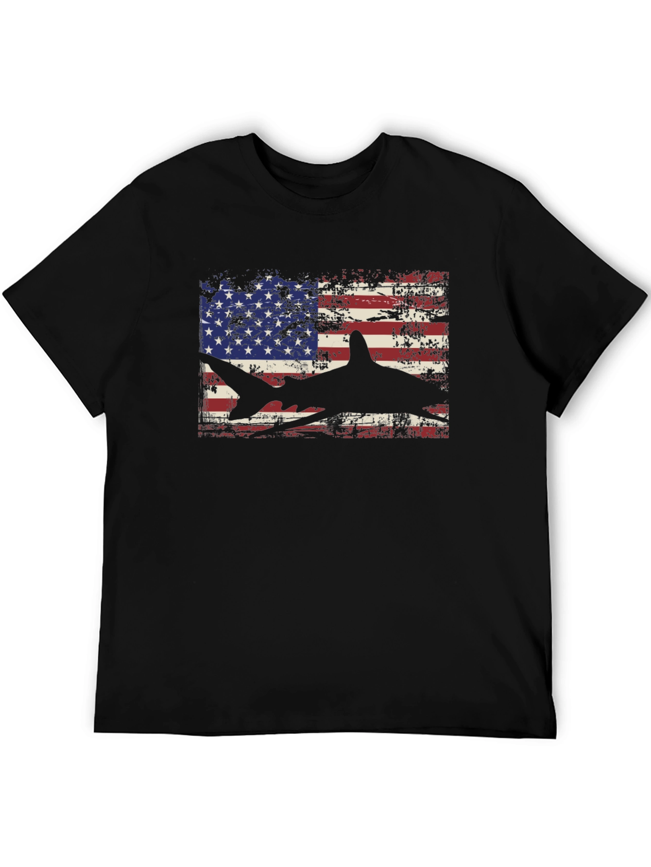 American Flag Shark Graphic T-Shirt