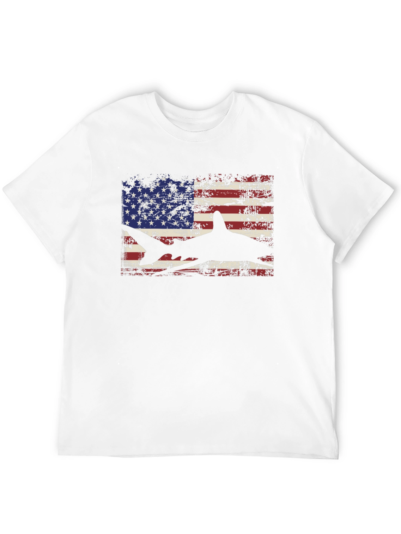 American Flag Shark Graphic T-Shirt