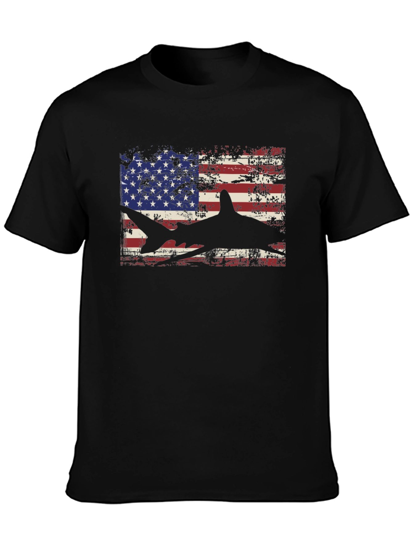 American Flag Shark Graphic T-Shirt