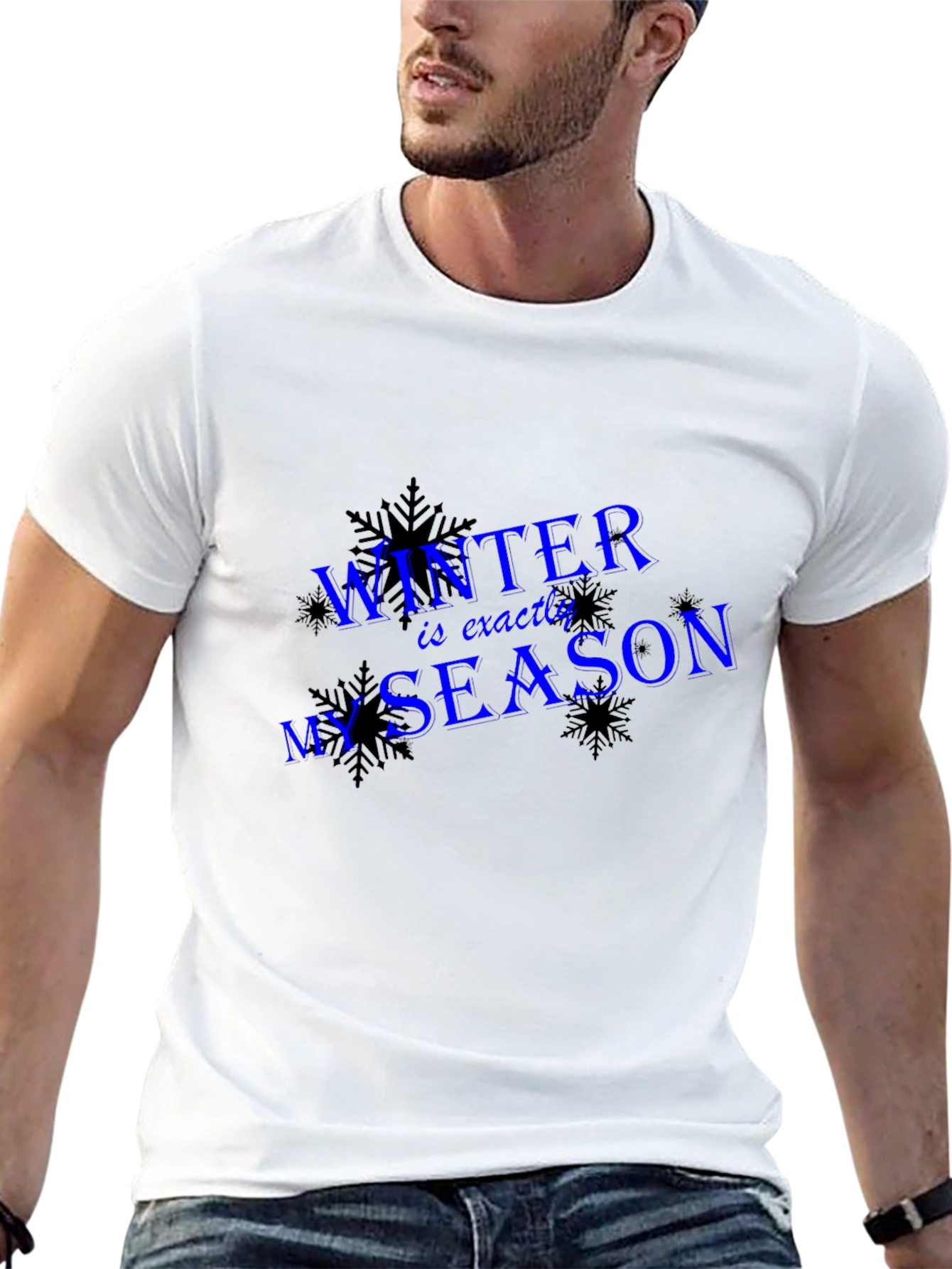 Winter is My Season Black Graphic T-Shirt