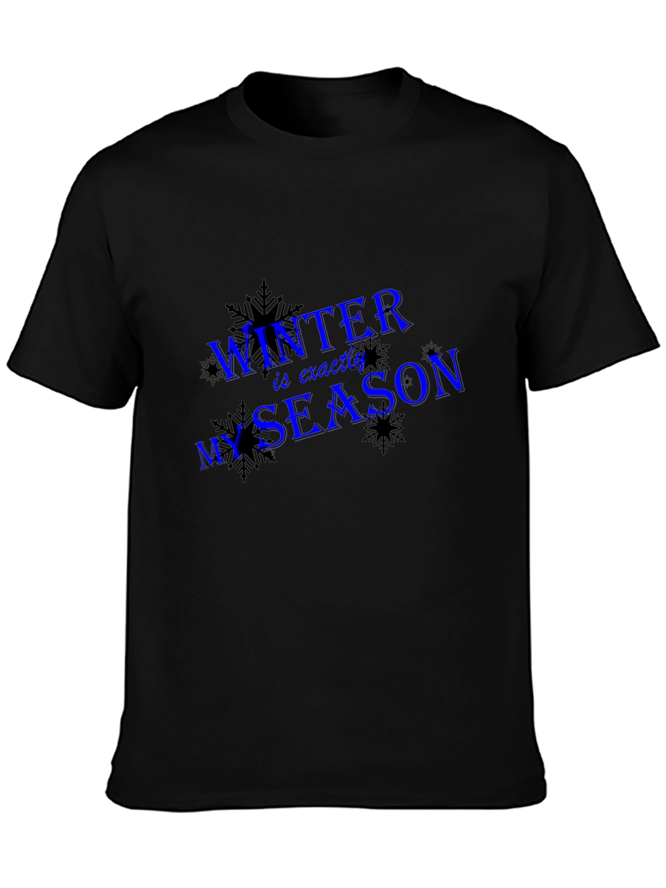 Winter is My Season Black Graphic T-Shirt
