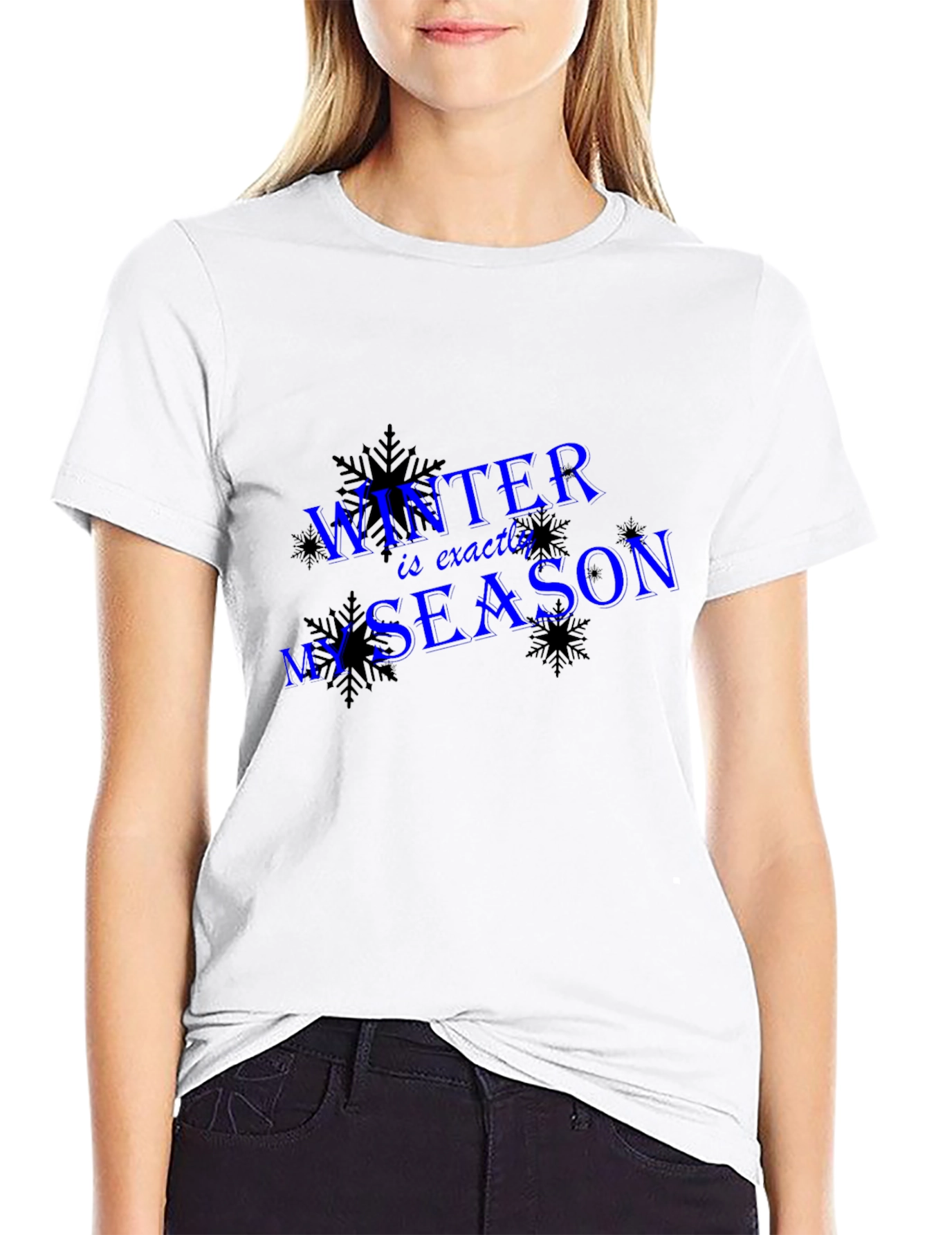 Winter is My Season Black Graphic T-Shirt