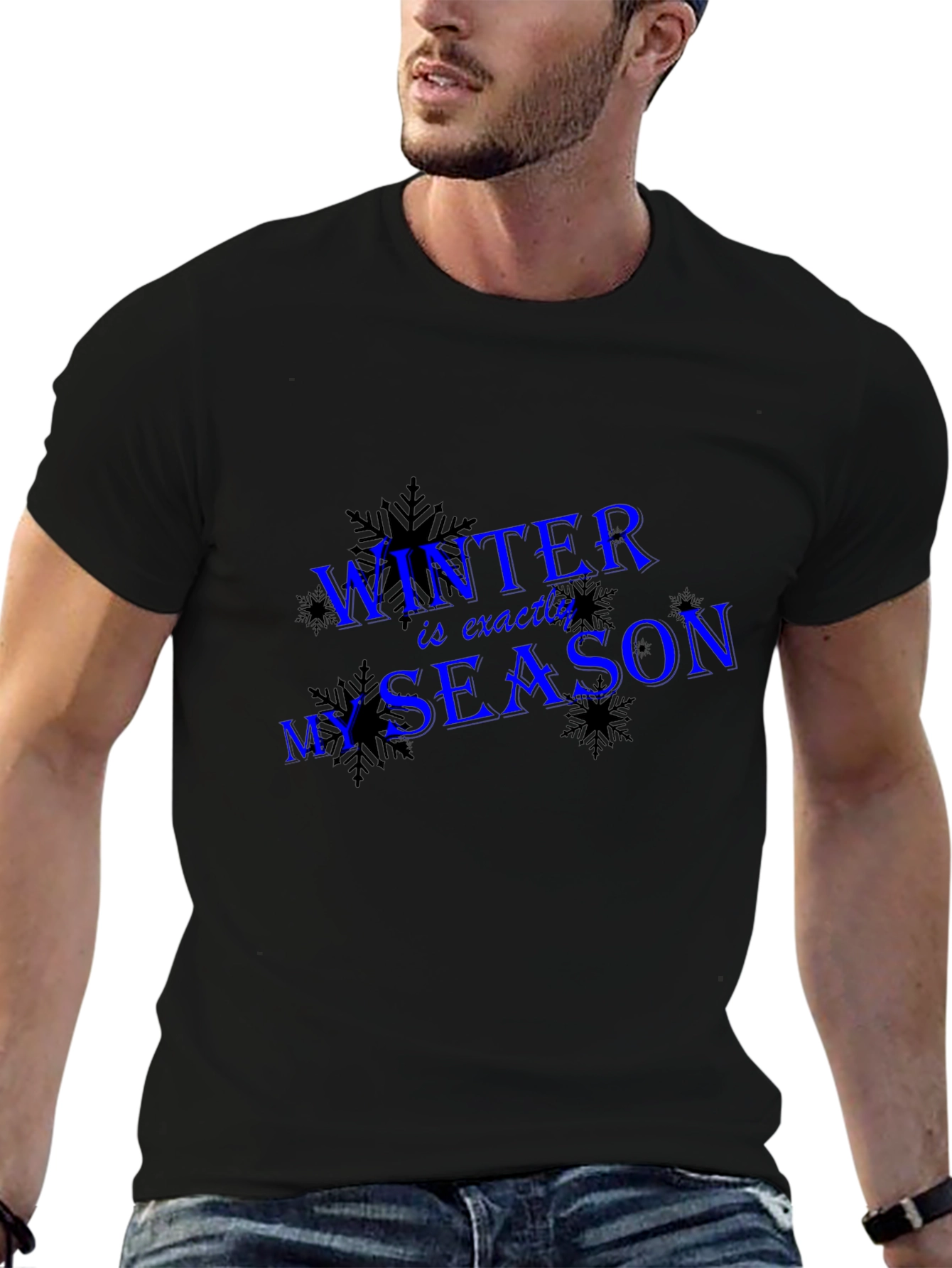 Winter is My Season Black Graphic T-Shirt