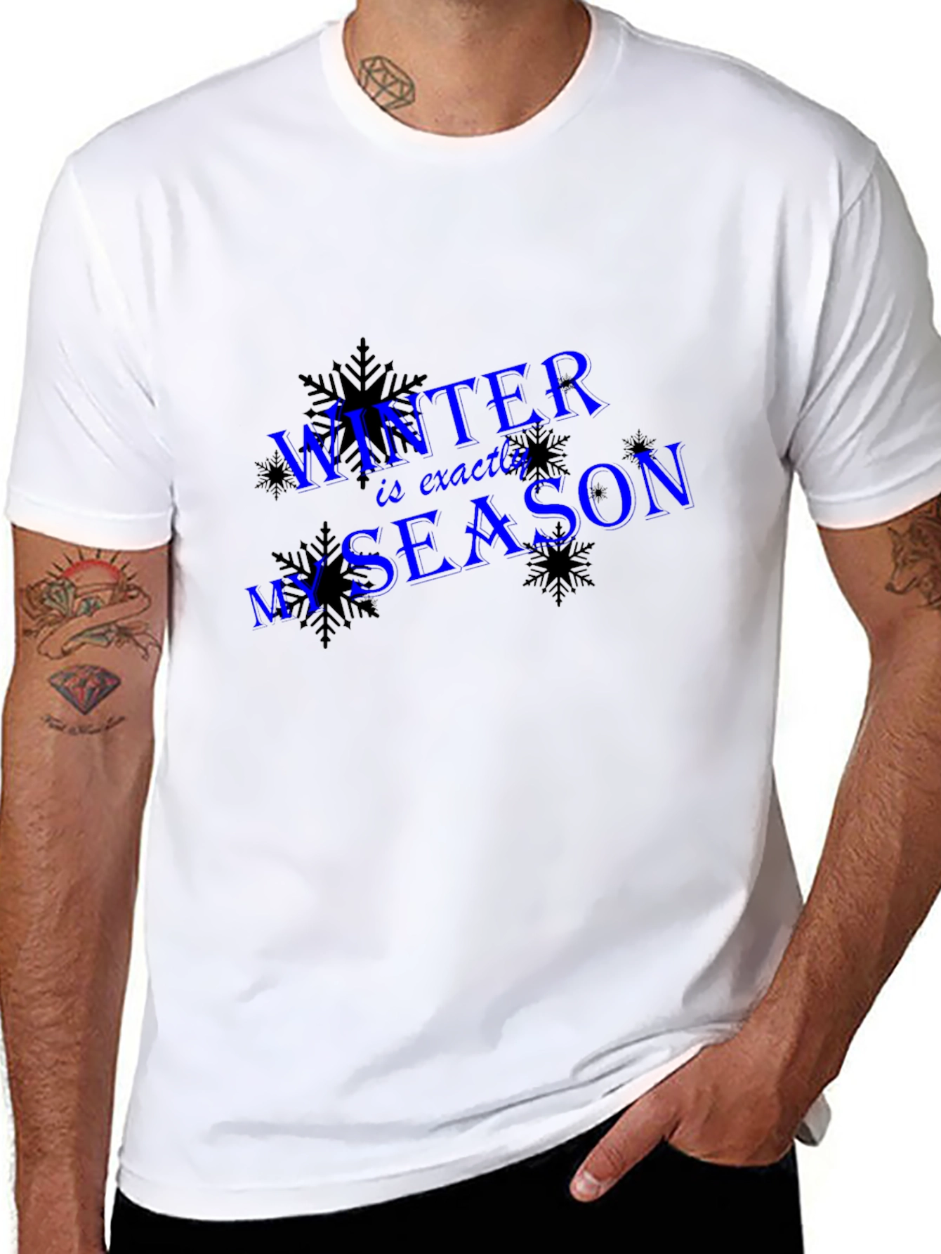 Winter is My Season Black Graphic T-Shirt