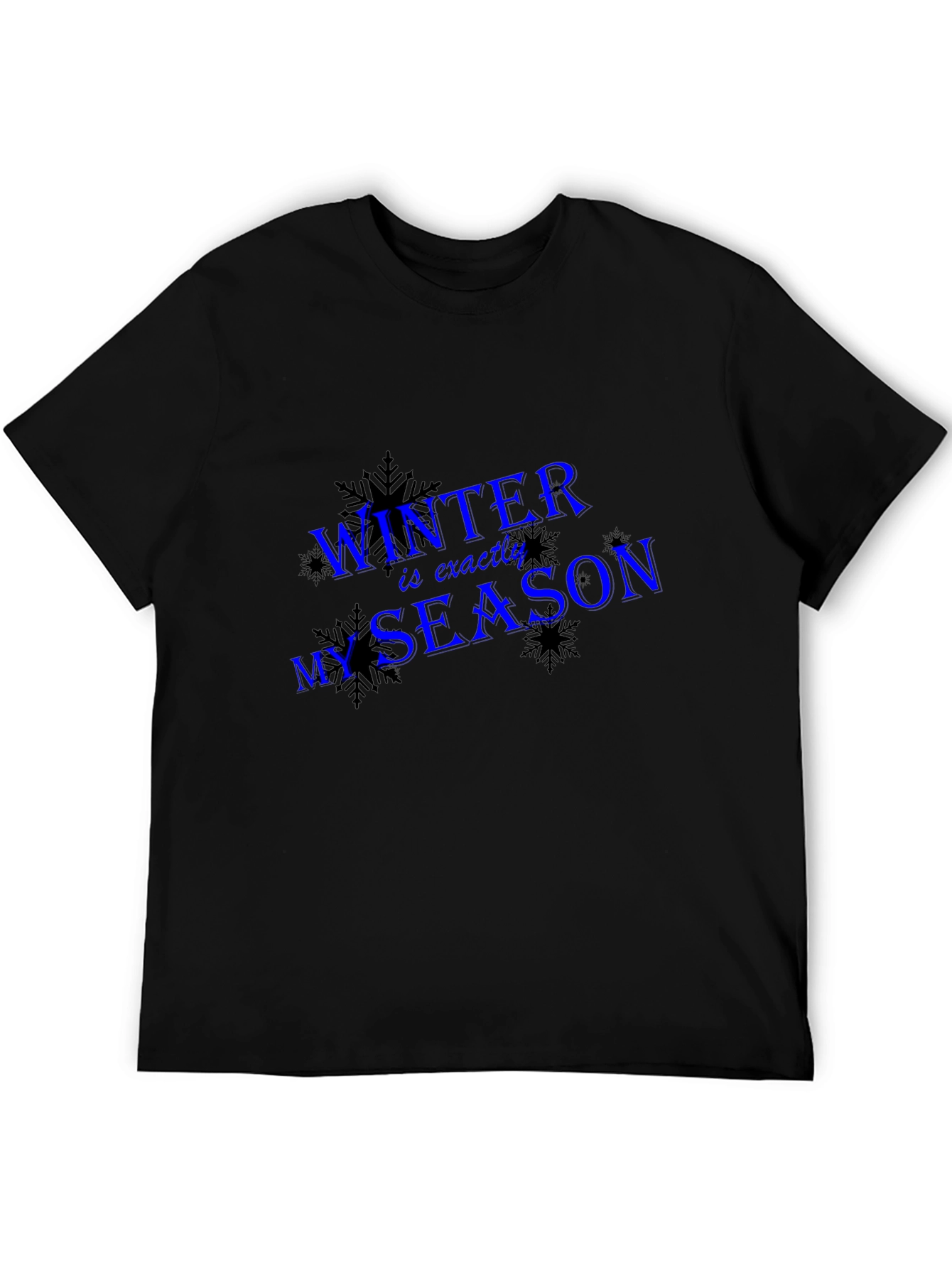 Winter is My Season Black Graphic T-Shirt