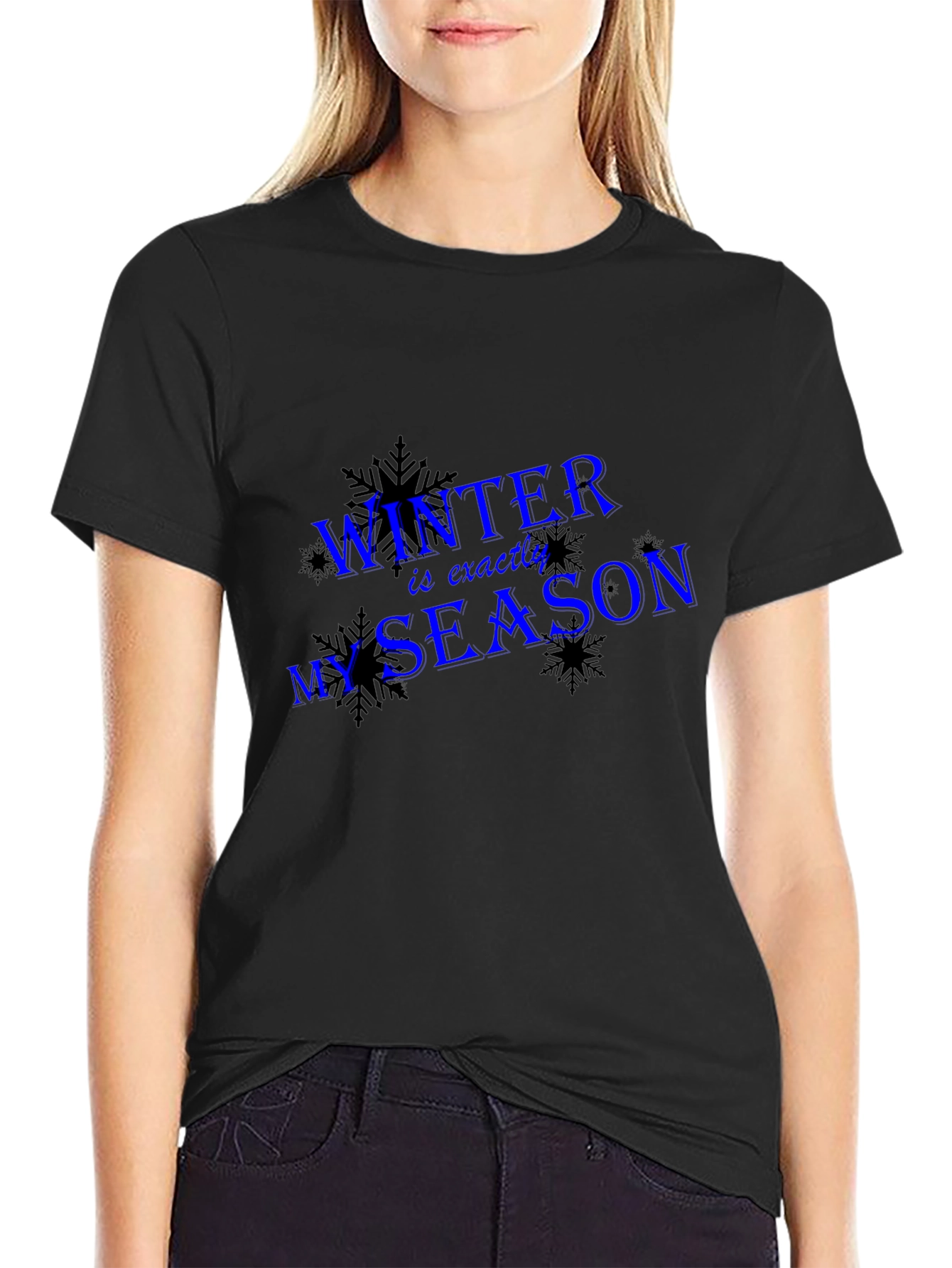 Winter is My Season Black Graphic T-Shirt