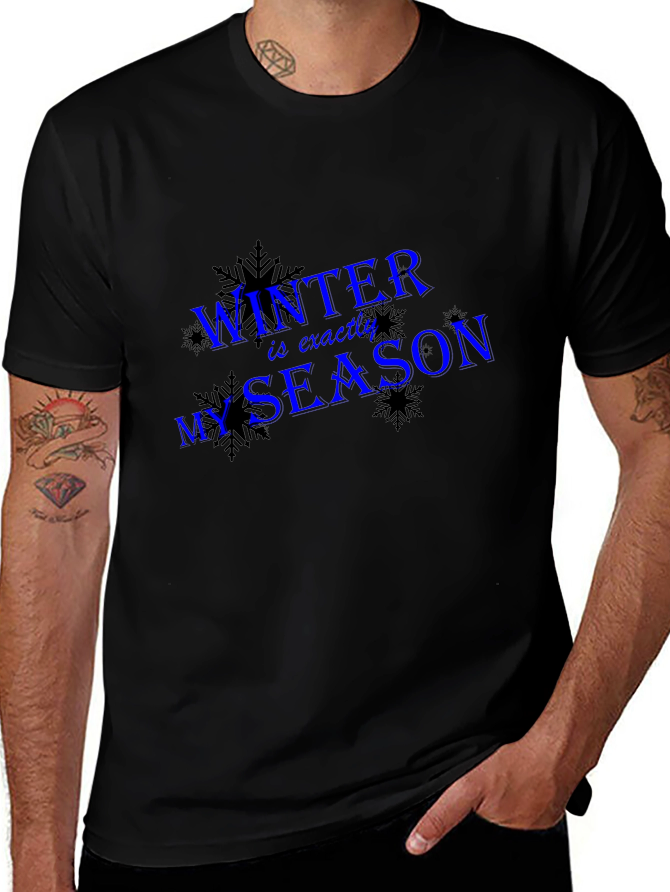 Winter is My Season Black Graphic T-Shirt
