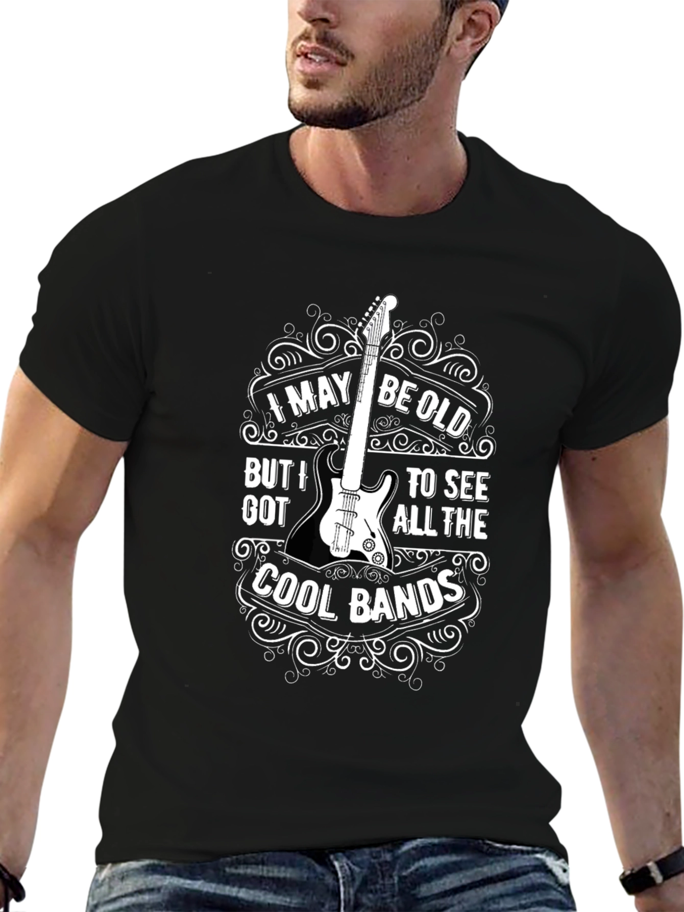 Cool Bands Guitar Graphic T-Shirt