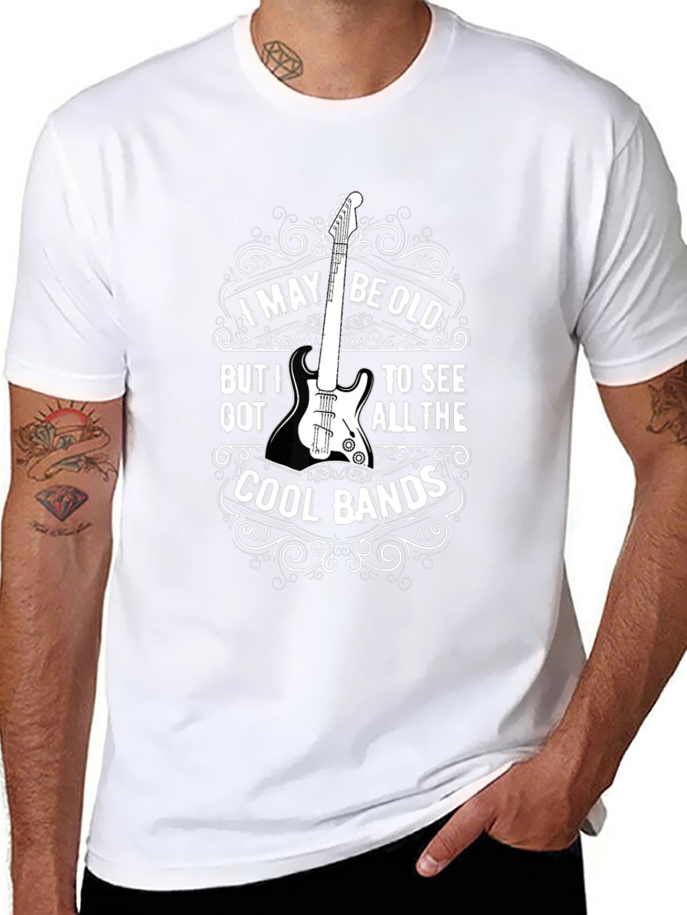 Cool Bands Guitar Graphic T-Shirt
