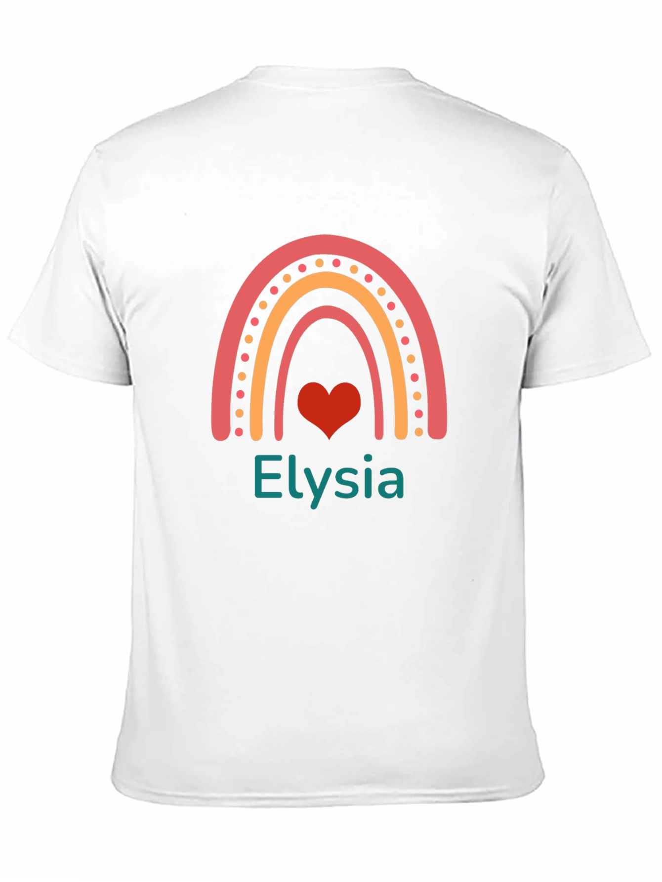 Elysia Rainbow Heart Personalized Black T-Shirt