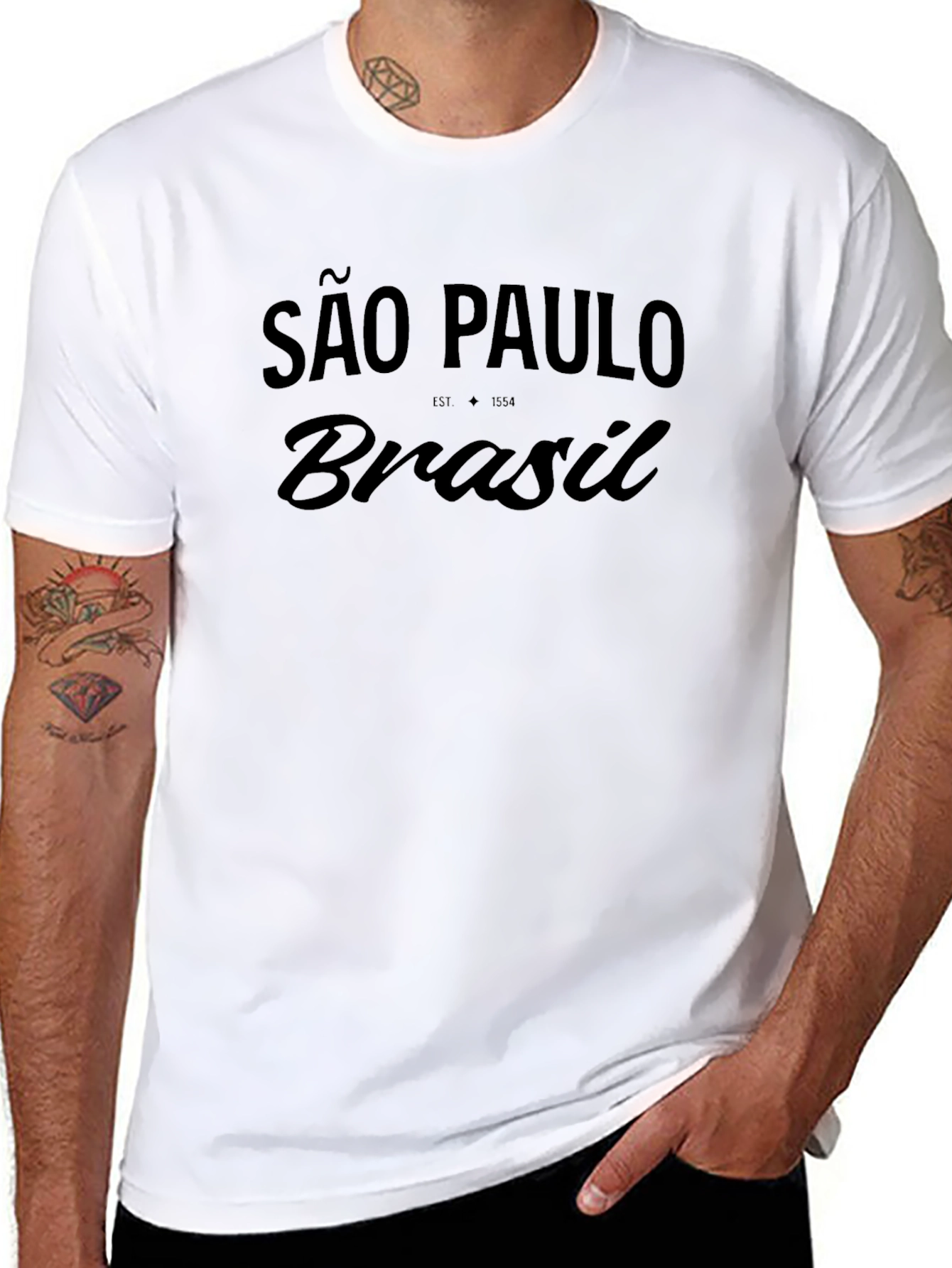 São Paulo Brazil Tee - Black Graphic T-Shirt
