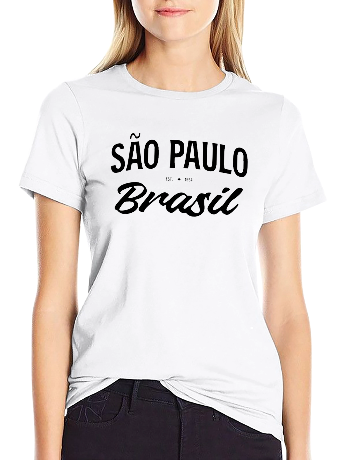 São Paulo Brazil Tee - Black Graphic T-Shirt
