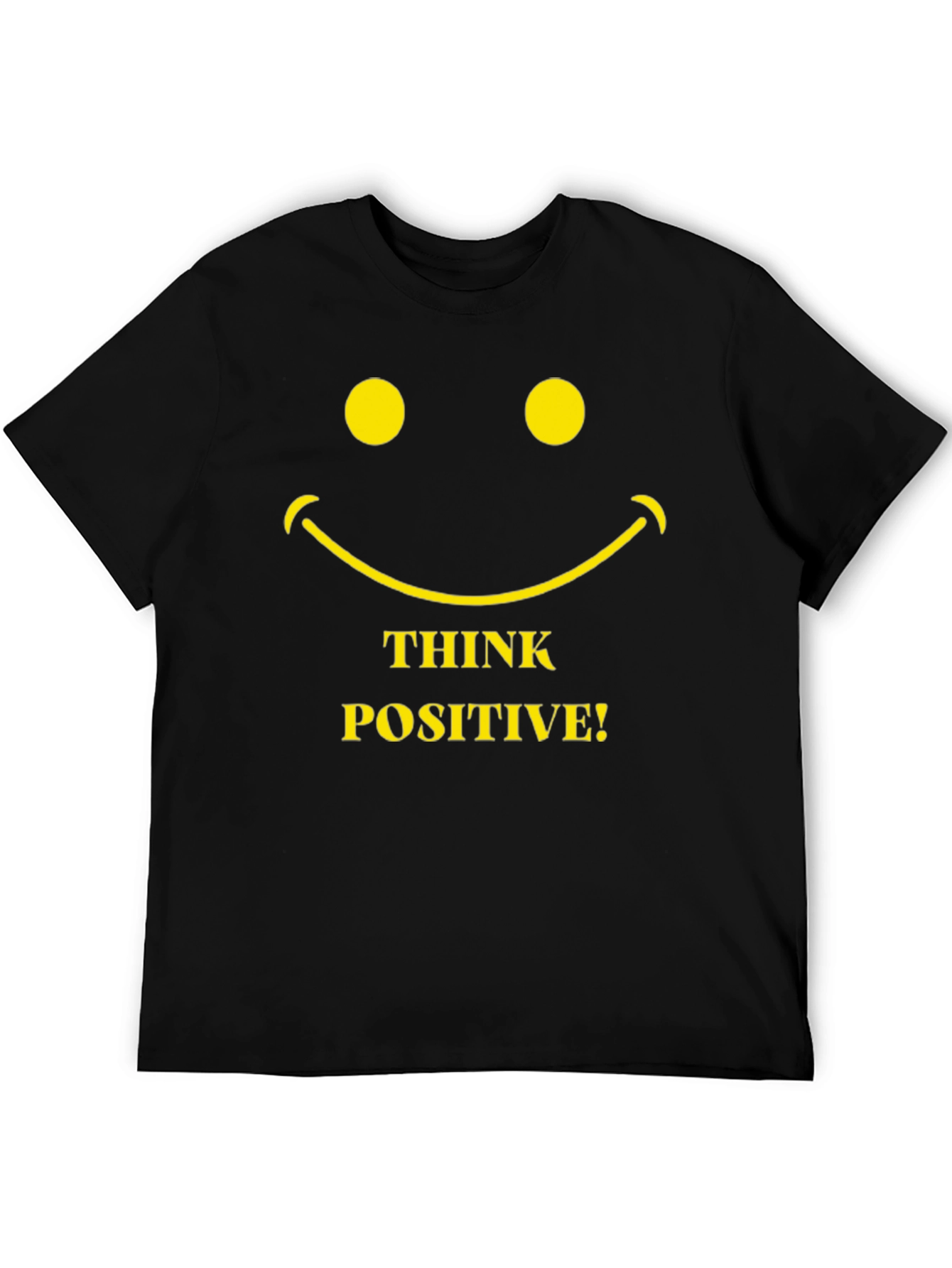 Think Positive Smiley Face Graphic T-Shirt
