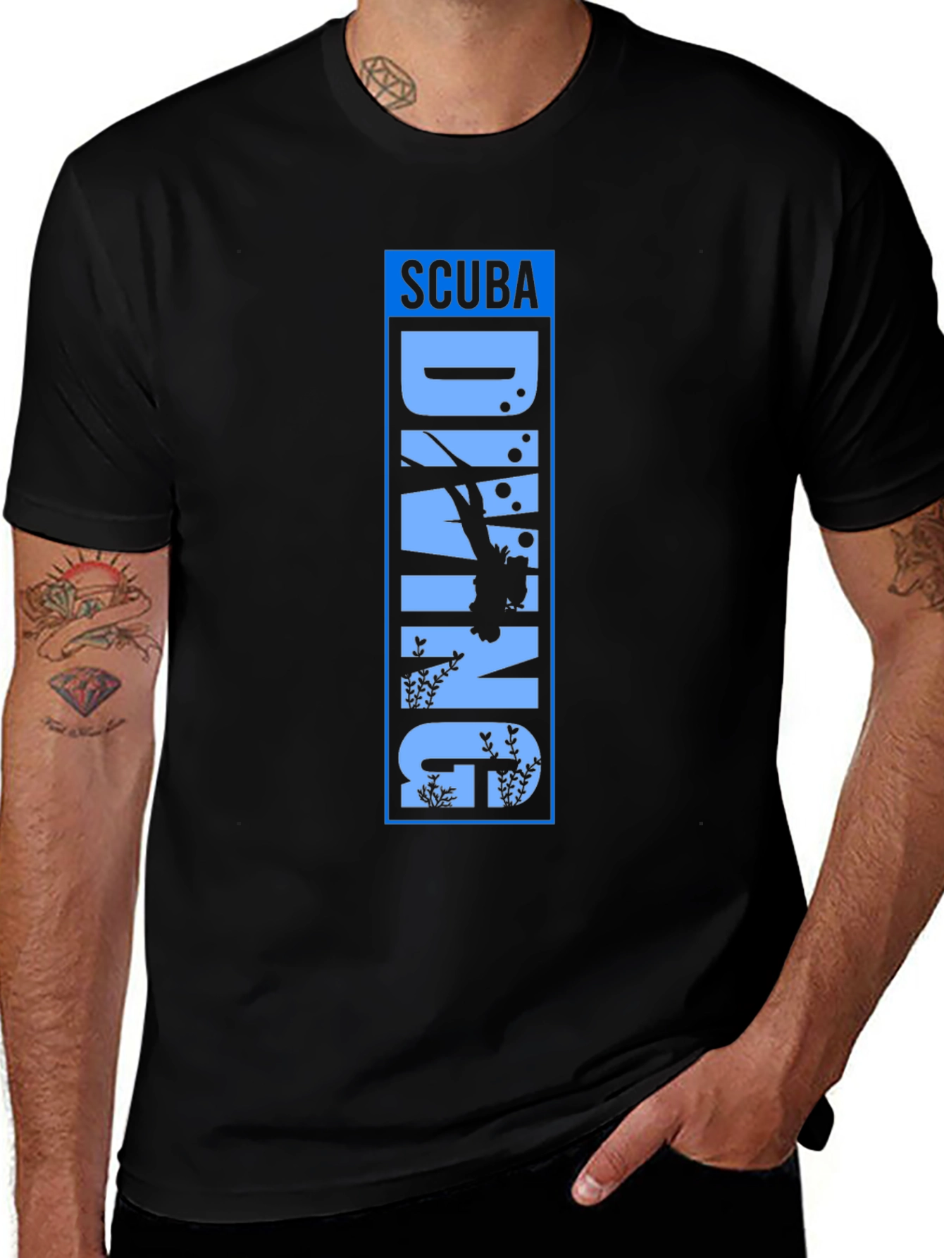 Scuba Diving Graphic Tee - Black Unisex T-Shirt