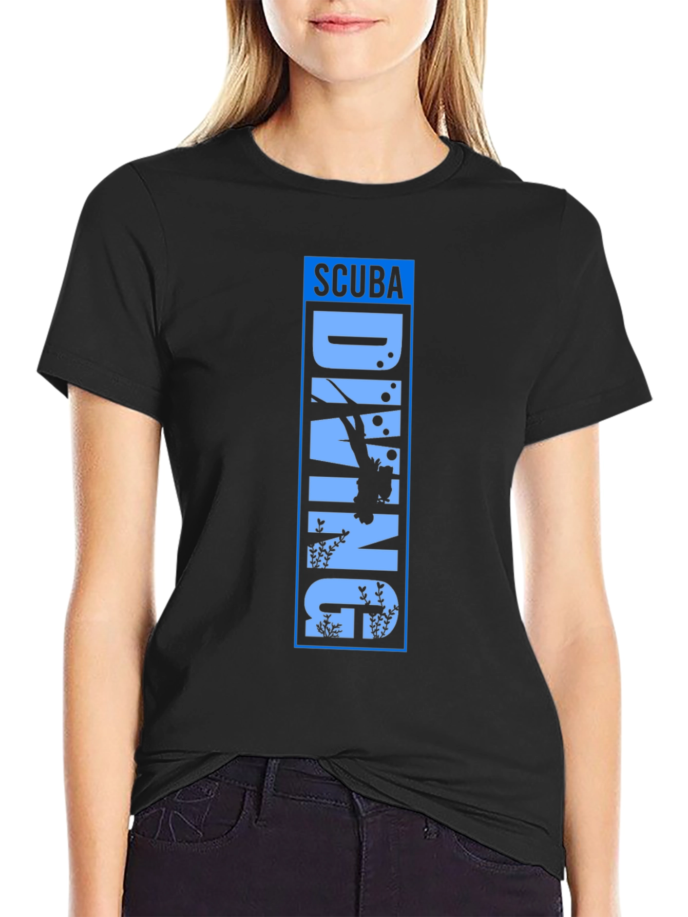 Scuba Diving Graphic Tee - Black Unisex T-Shirt