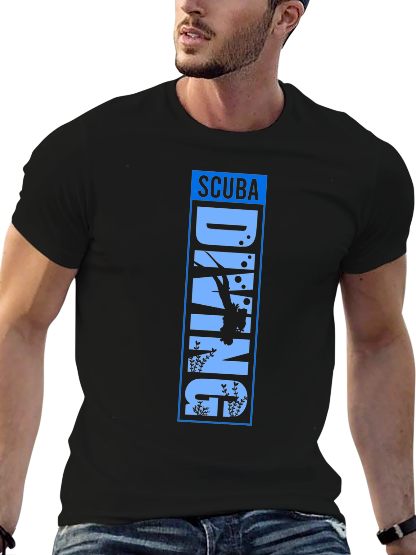 Scuba Diving Graphic Tee - Black Unisex T-Shirt