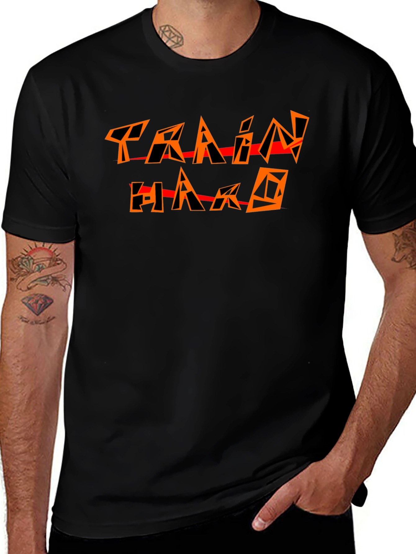 Train Hard Black Graphic Tee