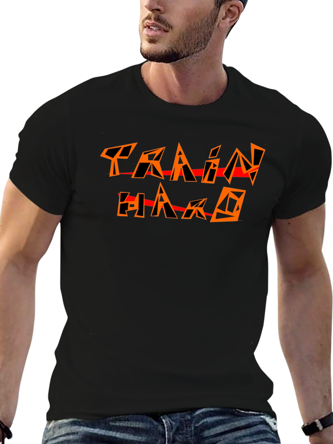 Train Hard Black Graphic Tee