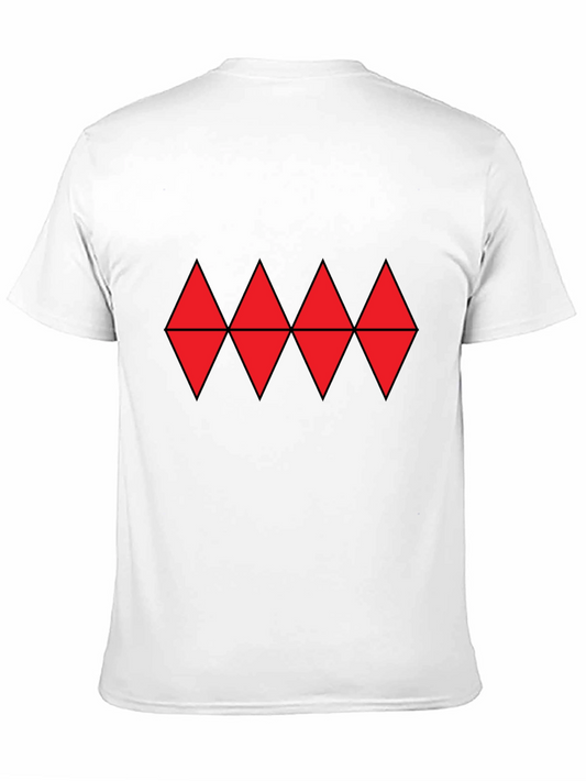 Red Diamond Pattern Black T-Shirt