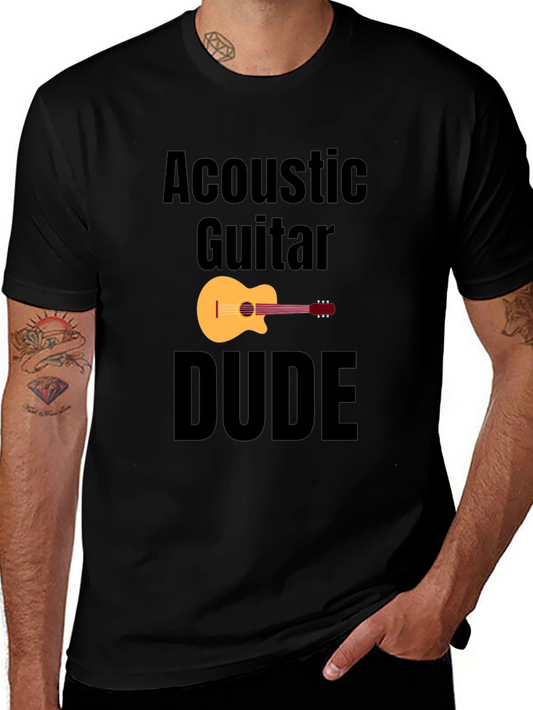 Acoustic Guitar Dude Black Graphic T-Shirt