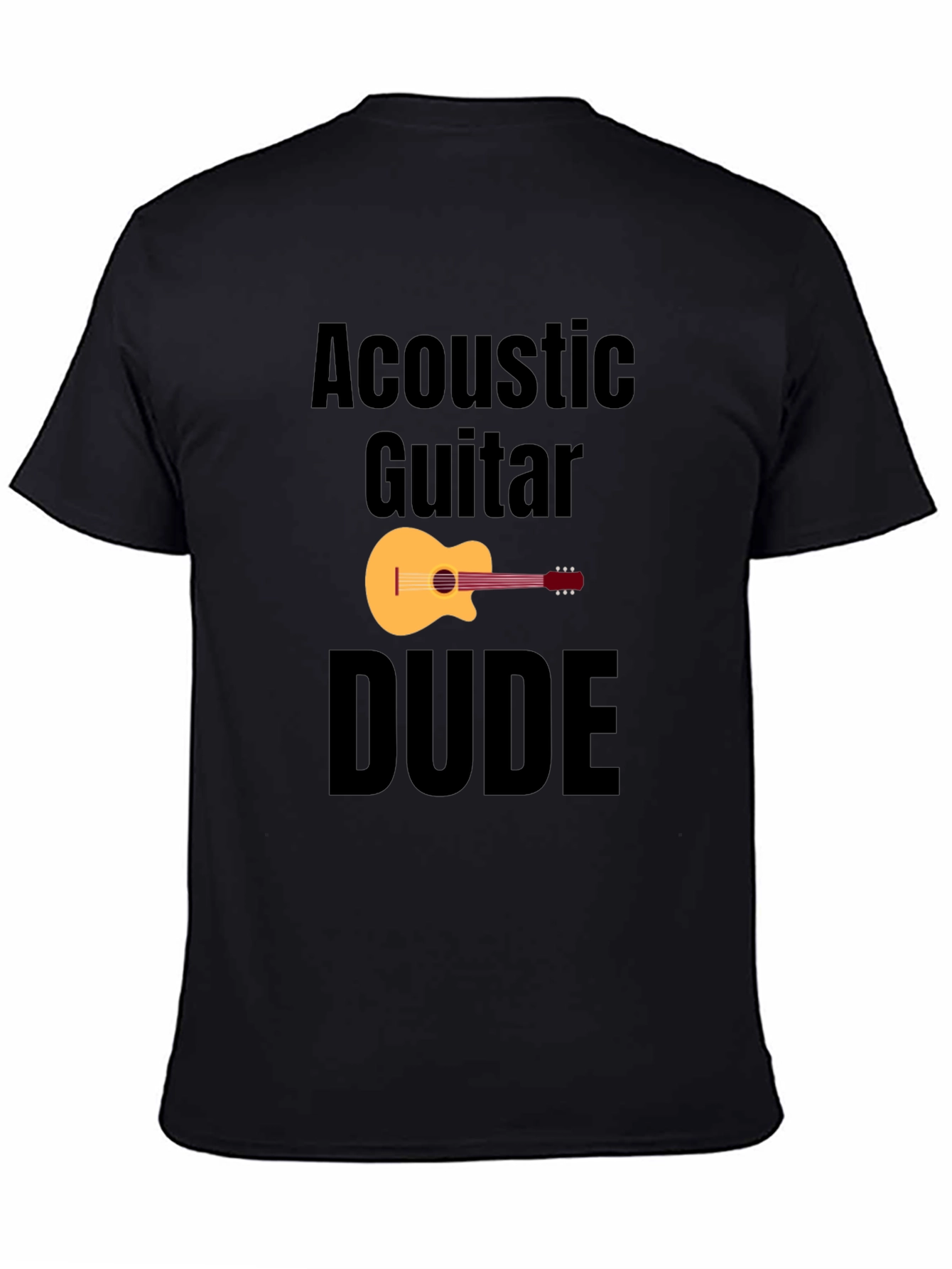 Acoustic Guitar Dude Black Graphic T-Shirt