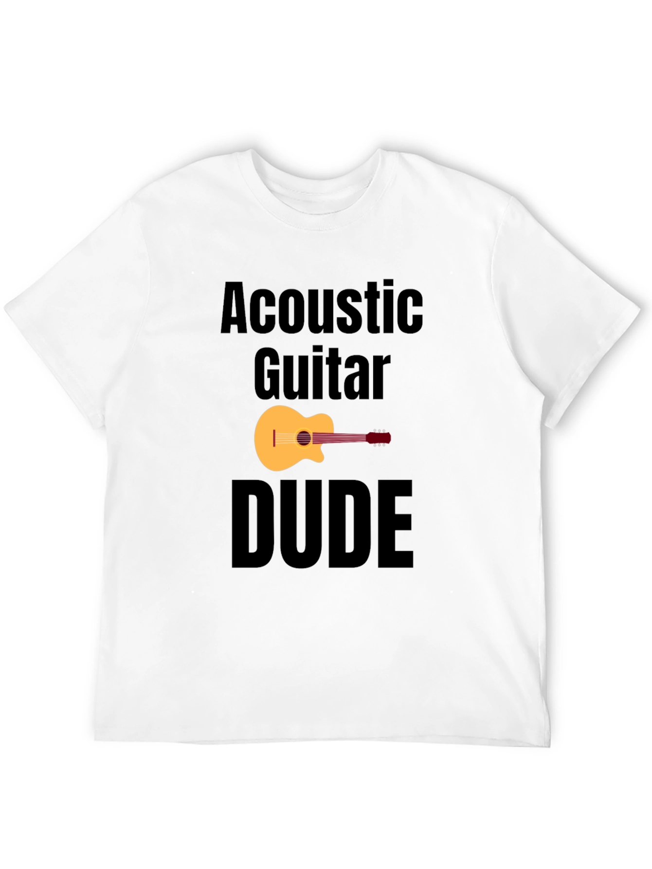 Acoustic Guitar Dude Black Graphic T-Shirt