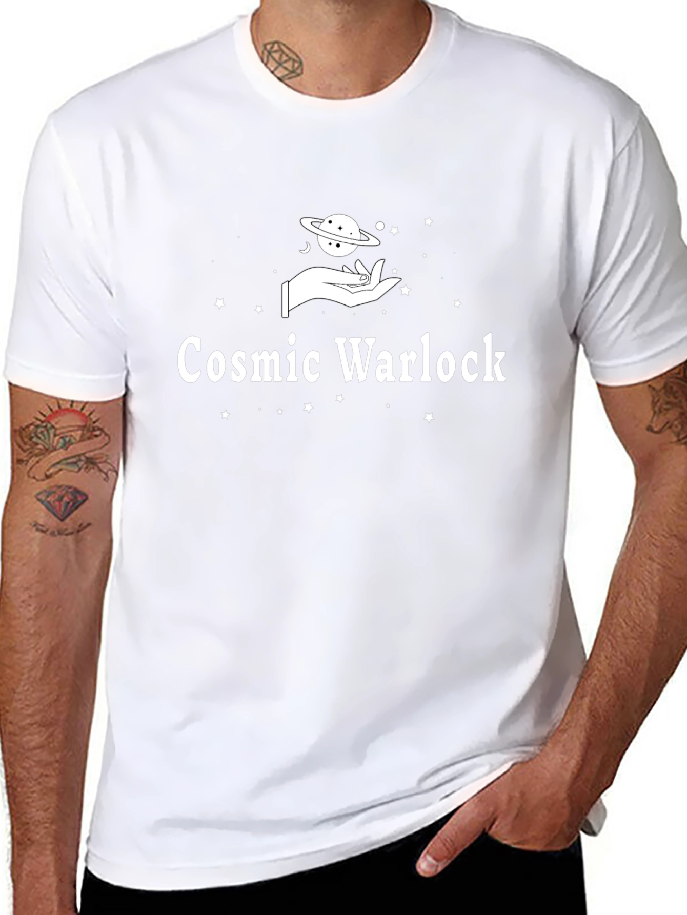 Cosmic Warlock Graphic T-Shirt - Black