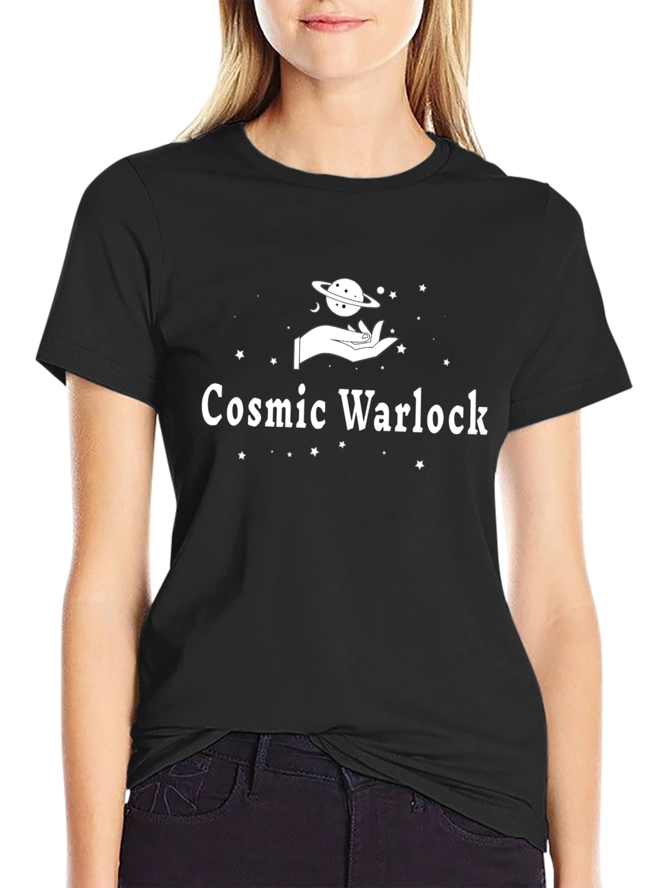 Cosmic Warlock Graphic T-Shirt - Black
