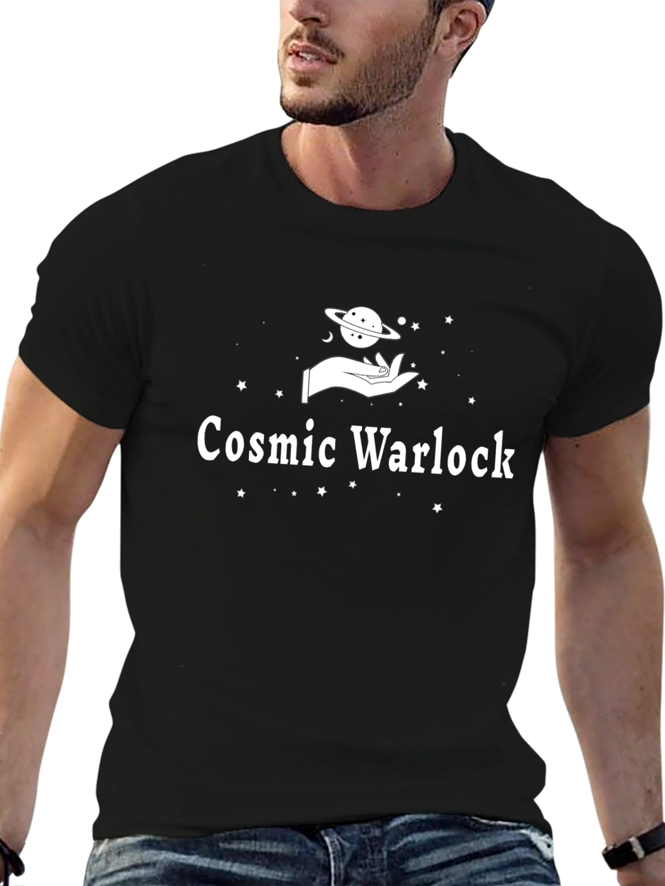 Cosmic Warlock Graphic T-Shirt - Black