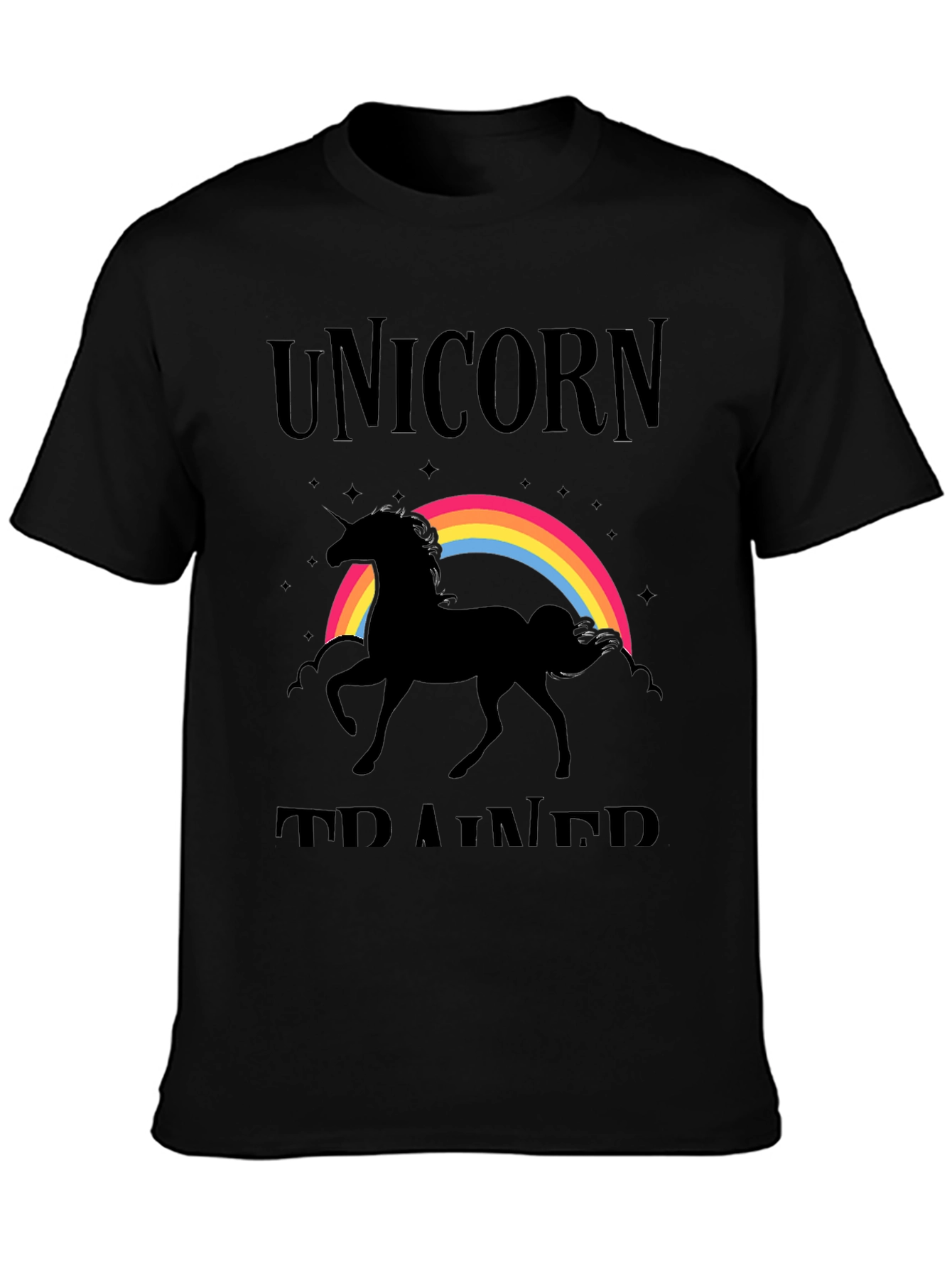 Unicorn Trainer Graphic T-Shirt - Black