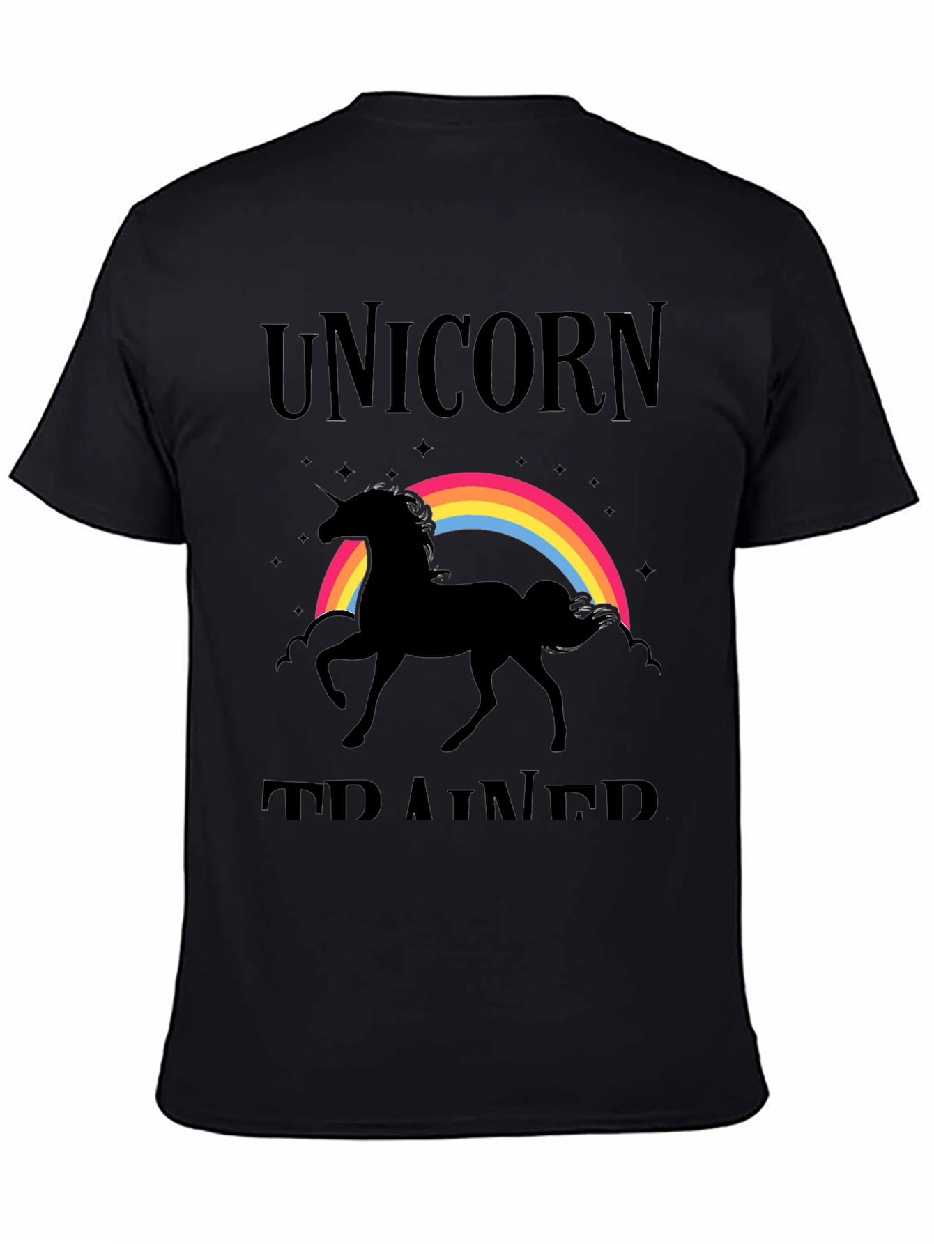 Unicorn Trainer Graphic T-Shirt - Black