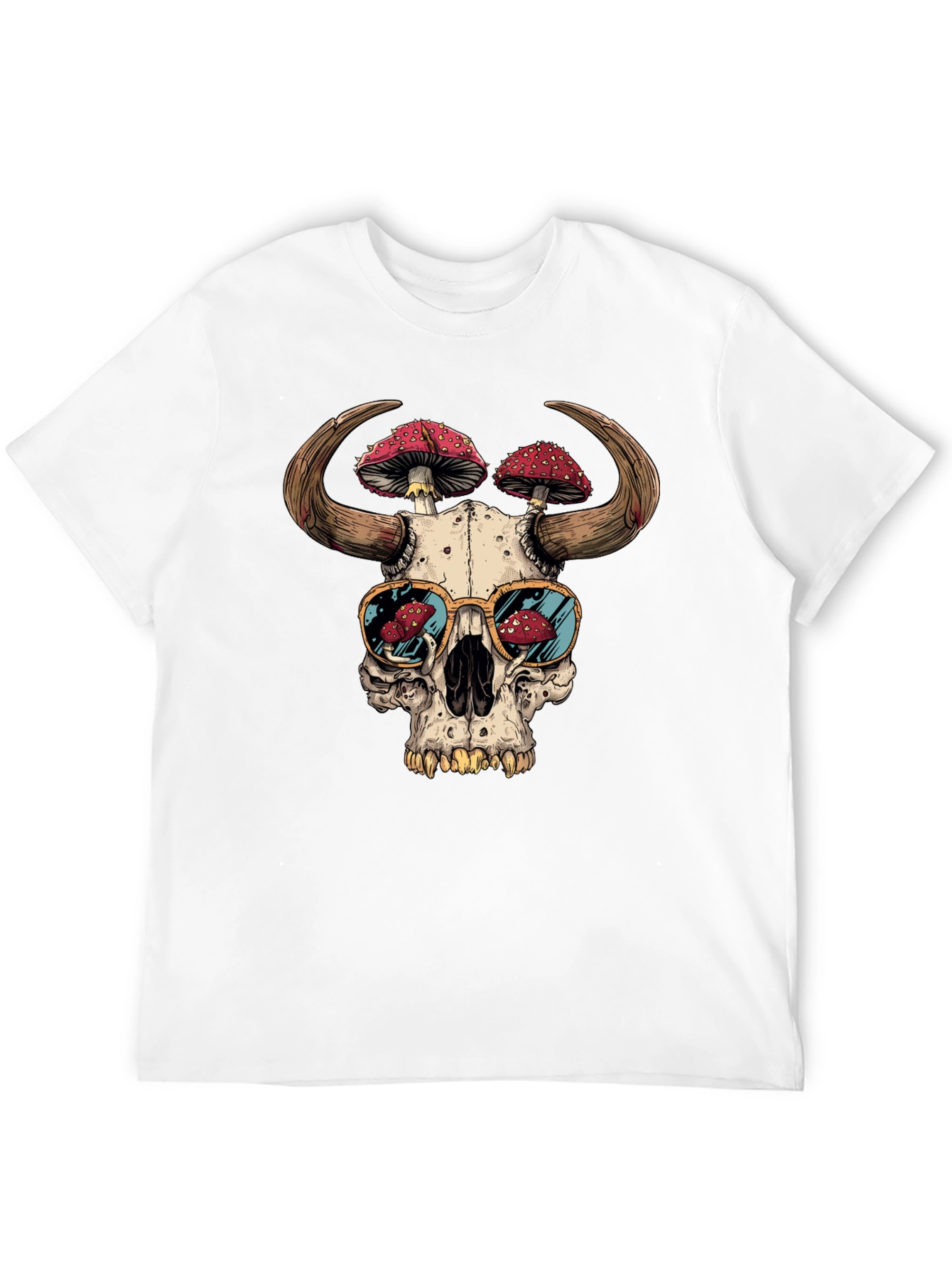 Skull Mushroom Horns T-Shirt