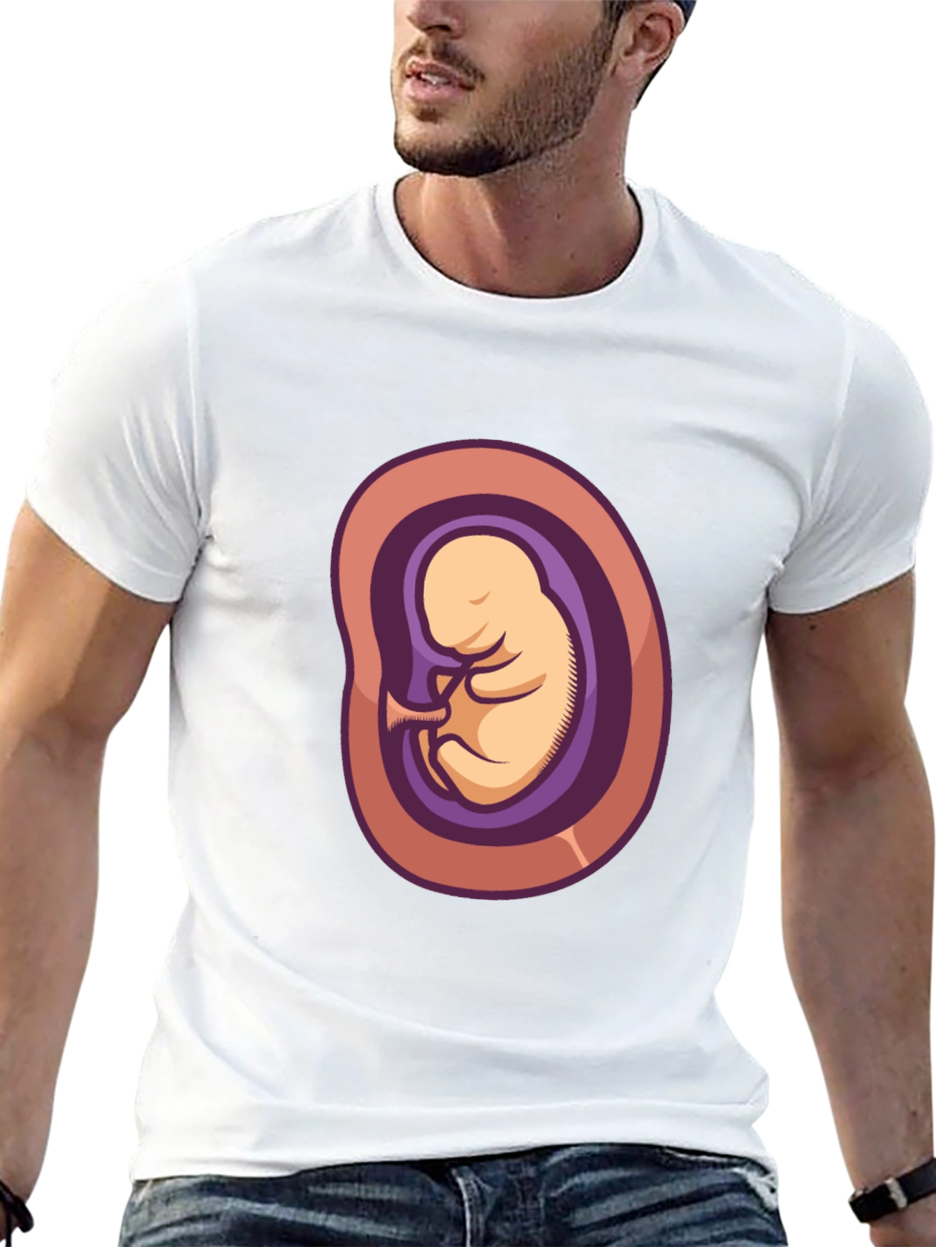 Embryo Graphic Tee - Black Cotton Shirt