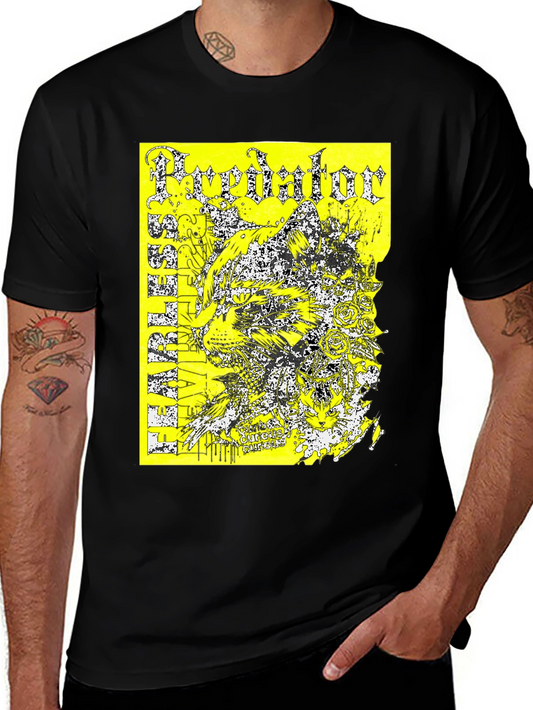 Predator Graphic Print T-Shirt - Black