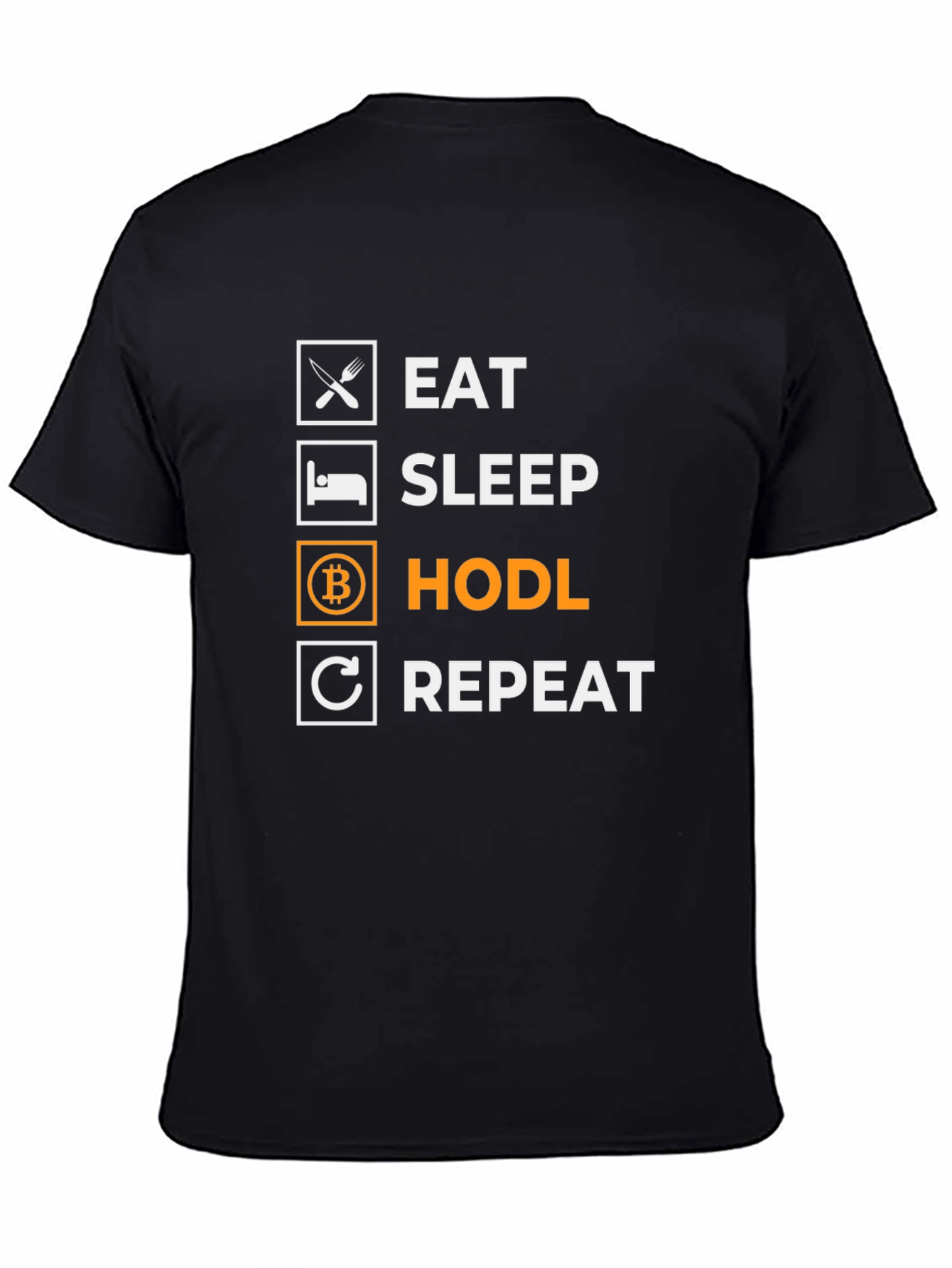 Eat Sleep HODL Repeat Black T-Shirt