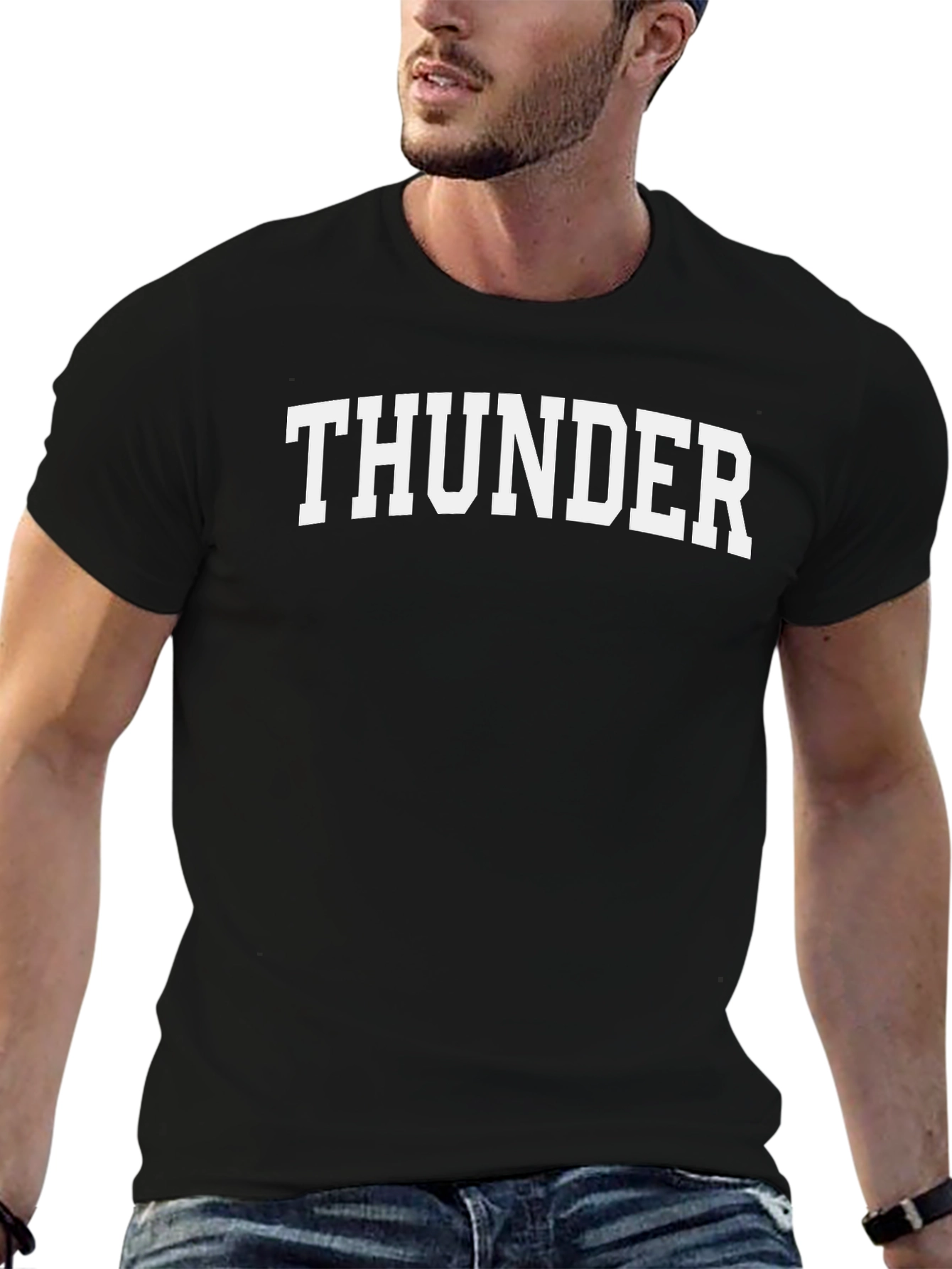 Thunder Graphic Tee - Classic Black Cotton T-Shirt