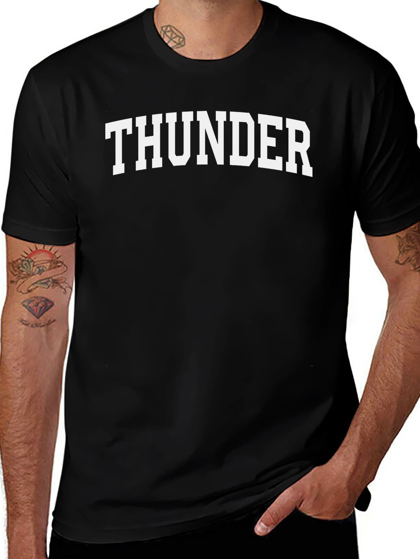 Thunder Graphic Tee - Classic Black Cotton T-Shirt
