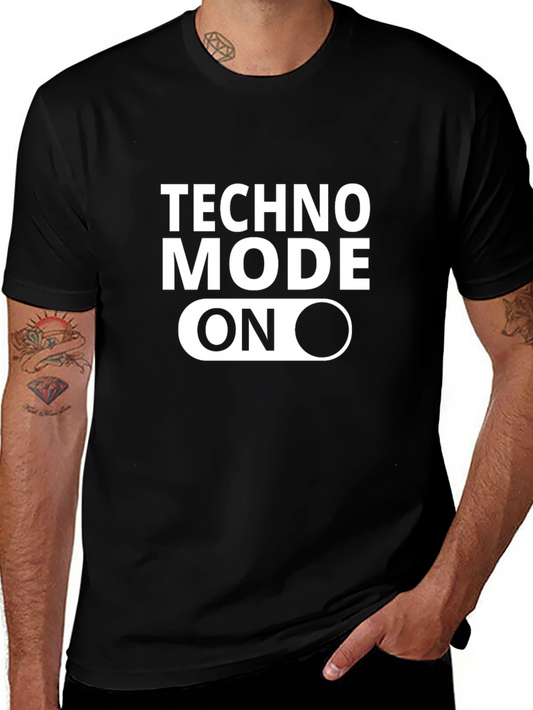 Techno Mode On T-Shirt - Black Graphic Tee