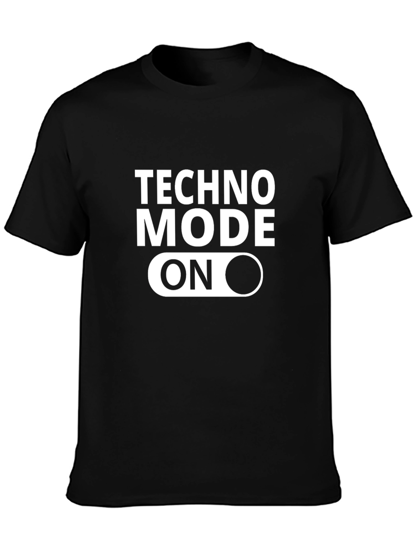 Techno Mode On T-Shirt - Black Graphic Tee