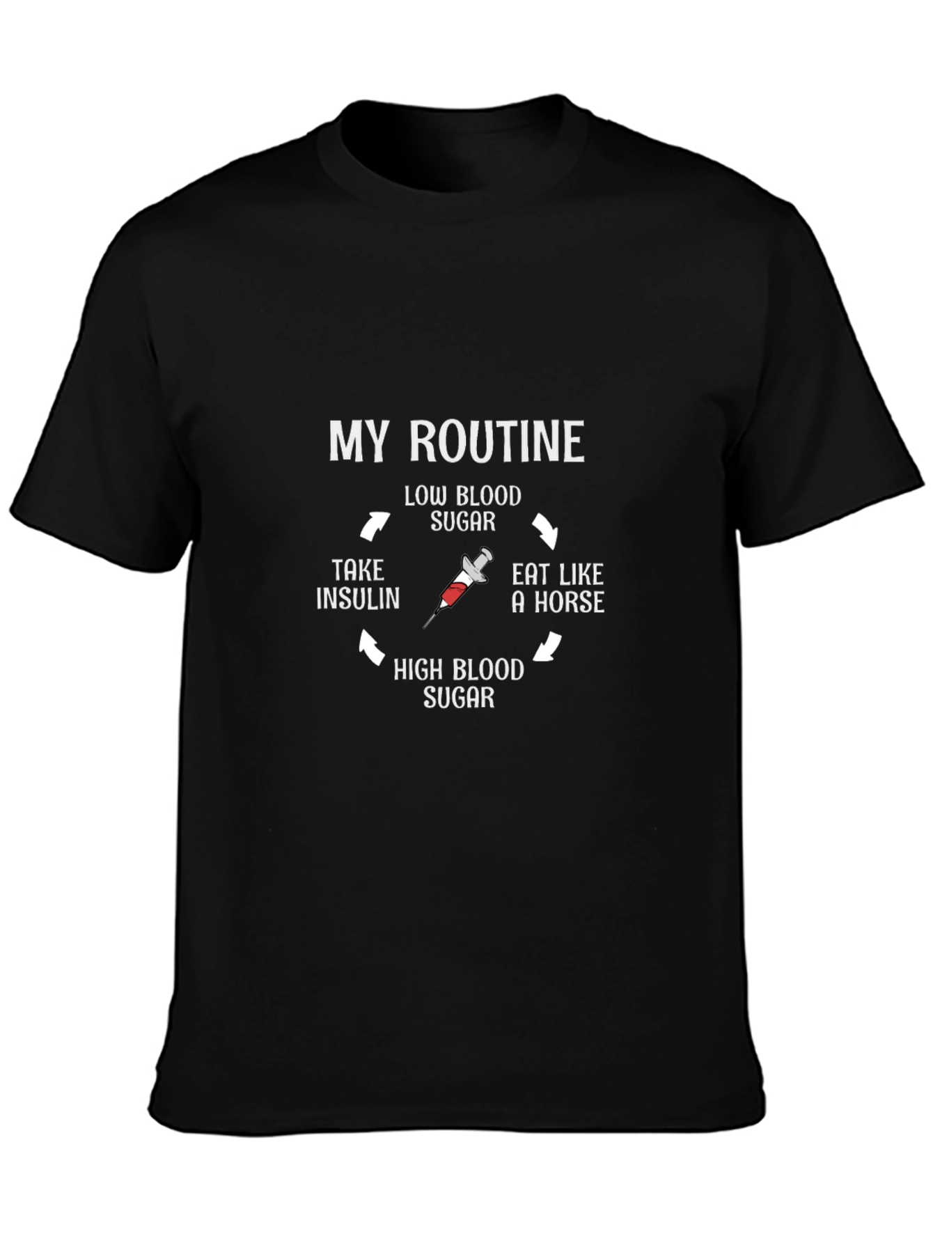 Diabetic Routine T-Shirt - Funny Diabetes Awareness Tee