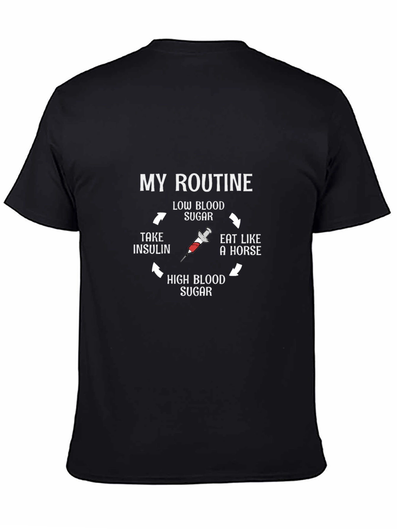 Diabetic Routine T-Shirt - Funny Diabetes Awareness Tee