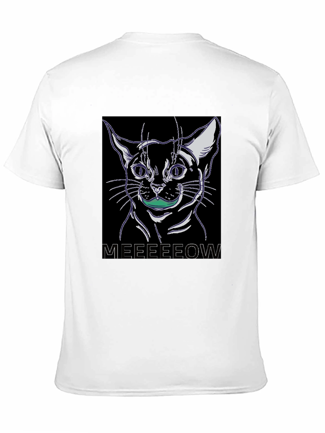 Cool Cat Meow Black Graphic Tee