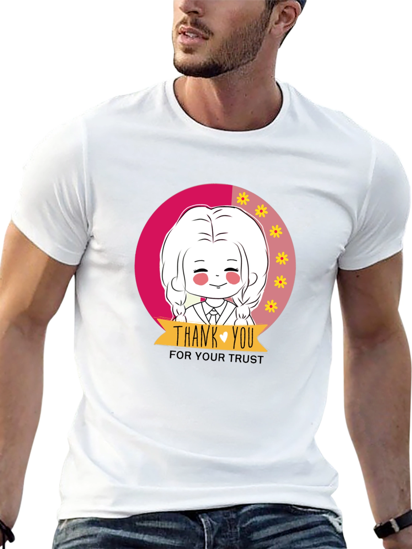 Cute Cartoon Graphic Print Black T-Shirt