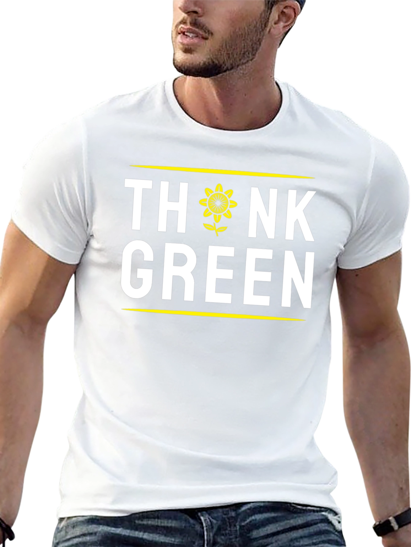 Think Green Sunflower Graphic T-Shirt