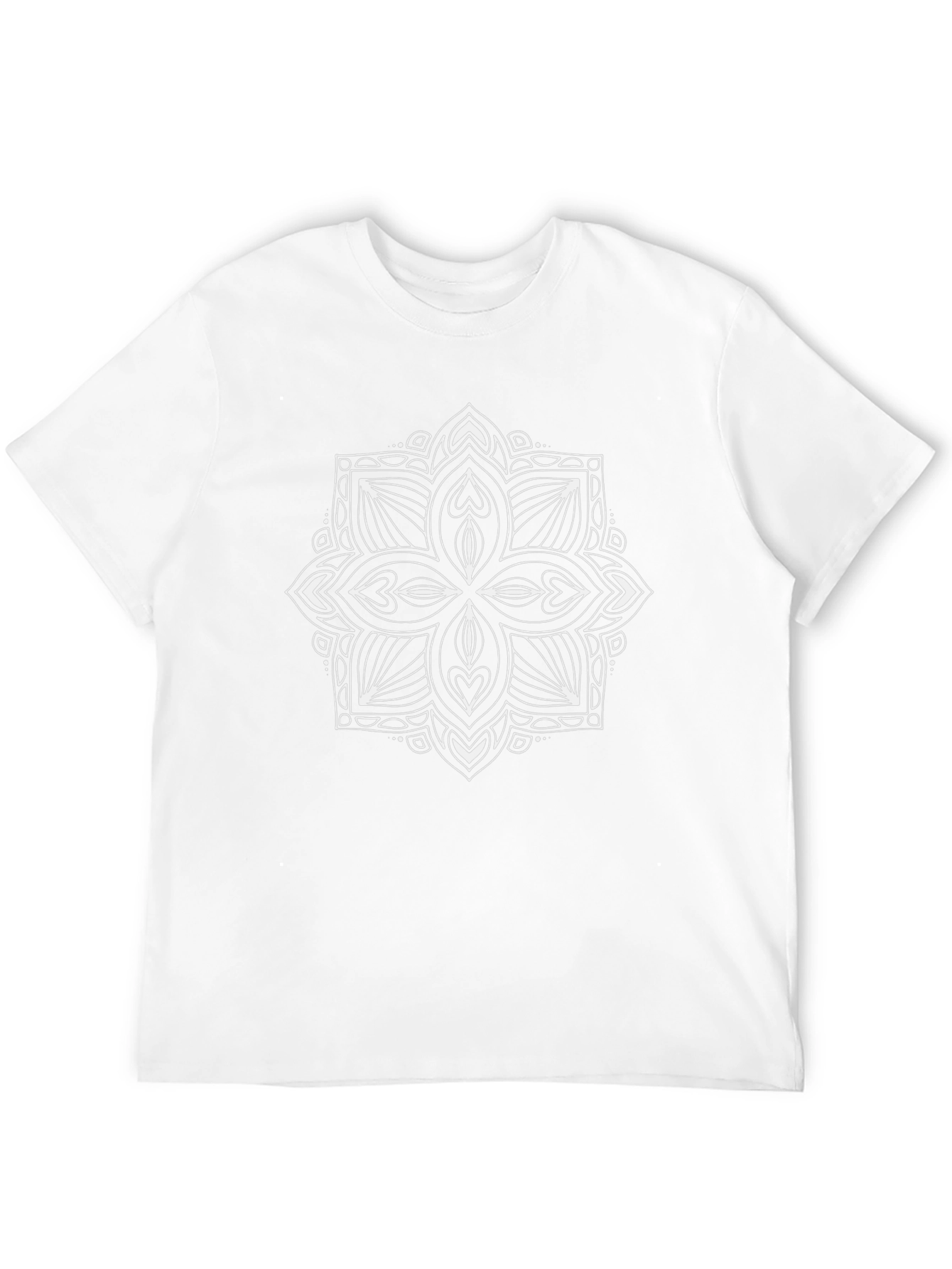 Black Tee with White Mandala Graphic