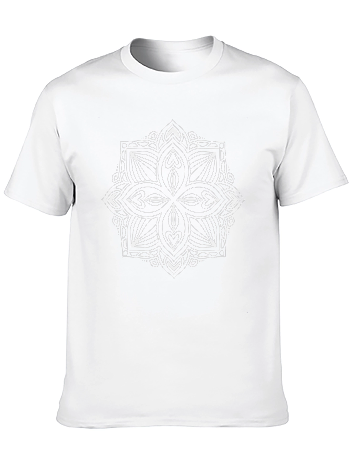 Black Tee with White Mandala Graphic
