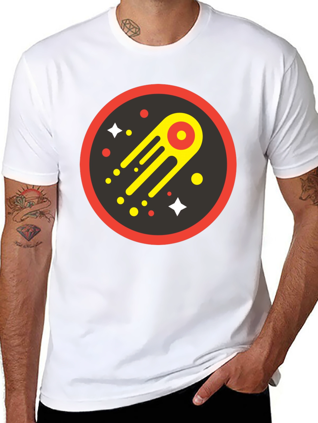 Cosmic Comet Graphic Tee - Black